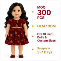 Vêtements pour poupées de 18 pouces, robe de fête en velours avec ballerines, tenue de fête de Noël, jouet en peluche, mini jouet pour poupées de 18 pouces