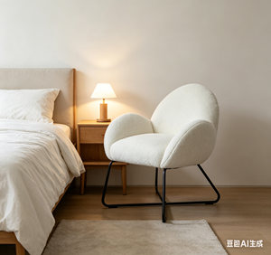 CARLFORD <span class=keywords><strong>Fauteuil</strong></span> Sherpa Moderne en Fausse Fourrure avec Cadre en Métal Noir <span class=keywords><strong>pour</strong></span> Salon Chambre ou Hôtel Appartement - Product Image 3