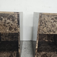 Table d'appoint de style européen moderne en marbre brun naturel avec tiroir, table basse pour salon, meubles de centre de salon, tables de chevet