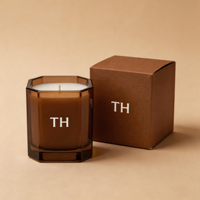 Pot carré écologique sur mesure - Verre géométrique de luxe personnalisé 8oz 10oz, réutilisable pour bougies parfumées