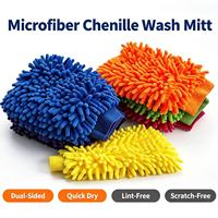 Gant de lavage de voiture en chenille double face, doux, absorbant, sans peluches, sans rayures, pour le detailing automobile et l'entretien des véhicules