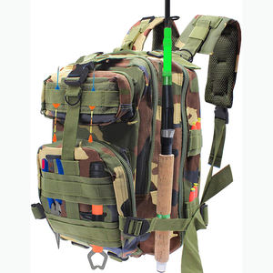 Sac à dos de pêche, résistant à l'eau, tactique, avec boîte à pêche souple, porte-canne et housse de pluie protectrice, échantillon gratuit - Product Image 1
