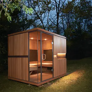 Modern tasarım 2 kişi katı ahşap finlandiya açık kare Sauna evi