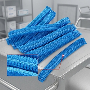 Meilleures ventes : Bonnet <span class=keywords><strong>jetable</strong></span> à rayures, élastique, en non-tissé, pour le personnel de cuisine - Product Image 3