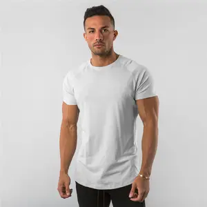 95%cotton 5% Elastane Custom Private Logo Fitness Gym Wear Sports Apparel Plain Blank Men T Shirt