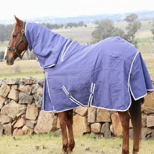 Manta para Caballo de Algodón Ripstop Transpirable de Primera Calidad con Manta para el Cuello Desmontable, Juego Completo de Mantas Combinadas para Caballo, Manta para Caballo de Algodón Transpirable de Primera Calidad - Product Image 1