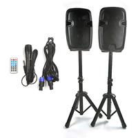 Système de sonorisation PA 10 pouces professionnel 200W+ sans fil stéréo FM/USB/SD prêt pour le karaoké, boîte à son active + passive en plastique