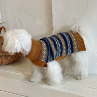 Vêtements en tricot chauds pour animaux de compagnie, pull pour chien, vêtements pour animaux de compagnie, impression rétro, pull adorable pour animaux de compagnie, pull d'automne et d'hiver pour chien