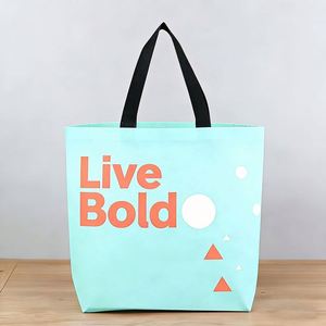 Waterproof Reusable <b>Large</b> Grocery Recycled Rpet Laminated Foldable Tote Shopping <b>Bag</b> With Logo Custom Promotional <b>Gifts</b> - Product Image 1