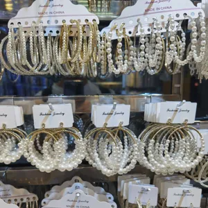 Pendientes de aro con perlas de plata, surtido de pendientes de aro con perlas de plata