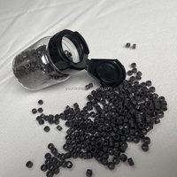 Micro-perles en aluminium doublées de silicone de 4 mm avec logo personnalisé, lot de 1000 pièces en pot pour extensions de cheveux I-Tip et micro-anneaux