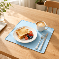 Set de table en silicone antidérapant et résistant à la chaleur, imperméable, imprimé, tendance pour la salle à manger