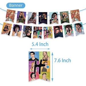 Dessin animé comédie amis fête décorations fournitures Latex ballon vaisselle décoration de gâteau bannière papier artisanat fille cadeau d'anniversaire - Product Image 3