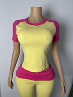Ensemble deux pièces décontracté Y2K pour femme, style été, manches raglan, doux, respirant, respectueux de la peau, personnalisable avec logo 2026
