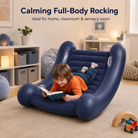 Fauteuil à bascule sensoriel gonflable pour enfants avec siège en PVC floqué côtelé et côtés hauts pour marque privée