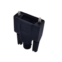 Venta de fábrica DB9/DB15/DB25 carcasa negra de plástico macho y hembra, capucha de plástico D-sub de plástico negro