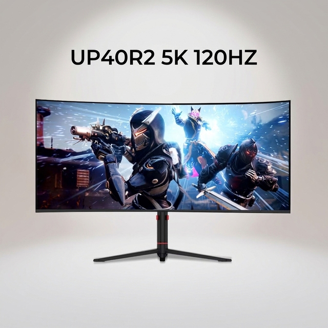 PC Curved Gaming Monitor 40 Inch Lifting Bracket Company Office Design Computer Monitor 5120X2160  PBP  KVM HDR600