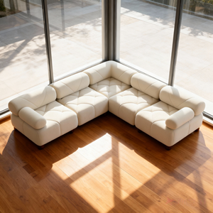 Mario Bellini Modular Góc Cắt Sofa Boconcept Phòng Chờ Ngồi Có Thể Ngả Với Boucle Teddy Nhung Thiết Kế Gỗ Set Cho Phòng Khách - Product Image 3