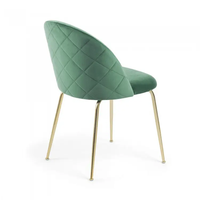 Chaise de salle à manger rembourrée en lin de style mid-century, chaise d'appoint portable en tissu avec pieds en métal pour café, hôtel, maison