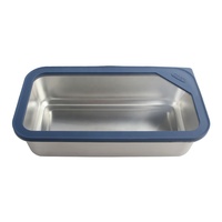 Boîte de conservation alimentaire en acier inoxydable, rectangulaire, taille M, couvercle hermétique en plastique, un seul niveau, 1 compartiment