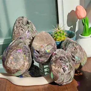 Huevo de Esferalita Aura de Alta Calidad al por Mayor, Cristal de Cuarzo Hecho a Mano para Regalos Empresariales, Pulido y Grabado con Amor - Product Image 1