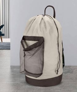 Sac à dos de lavage BSCI, sac à dos à langer avec bretelles et poche en filet, panier à linge en nylon durable - Product Image 6