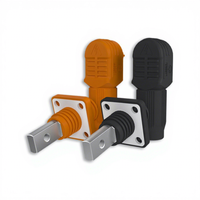 Connecteur de stockage d'énergie à polarité positive/négative, en nylon PA66, en forme de L, avec trous filetés, noir/orange, prise et douille, courant nominal