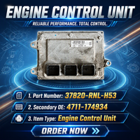 Module de commande du moteur d'occasion ECU 37820 RNL H53 pour Honda, authentique et original, unité de commande du moteur de voiture Keihin