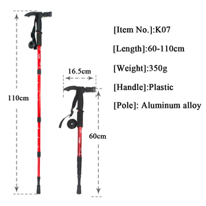 Bâtons de <span class=keywords><strong>marche</strong></span> télescopique de montagne ultra-légers en plein air, poteau de randonnée <span class=keywords><strong>nordique</strong></span> en Aluminium ultraléger avec lumière - Product Image 2