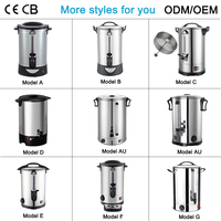 Urne à café électrique en acier inoxydable, machine à café commerciale, capacité de 50 tasses, chauffe-eau mécanique pour hôtel, buffet