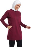 2026 Elegante Bescheiden Dames Sportkleding Set Burkini Top Leggings Wikkelrok Ademend Lichtgewicht Snel Droogend Spandex/Polyester