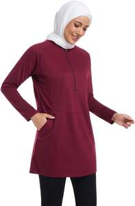 Ensemble de Sport Modeste et Élégant 2026 : Burkini, Leggings et Jupe Cache-Cœur UPF 50+ Respirant, Léger et Séchage Rapide en Polyester/Coton - Product Image 2