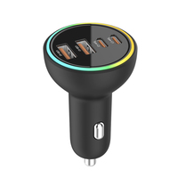 Chargeur de voiture USB C, 70W, 4 ports, chargeur rapide pour allume-cigare, adaptateur de téléphone de voiture multi-ports Type C pour iPhone Galaxy