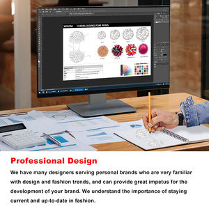 Venta caliente Mango de bastón de metal naranja 4 "6" 8 "10"-<span class=keywords><strong>Pompones</strong></span> de porristas - Product Image 5