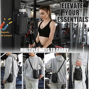 Sac à bouteille d'eau magnétique pour la salle de sport, les sports de plein air, support de téléphone, sac bandoulière pour le cyclisme, portable, couleur unie, utilisation pour les sports d'intérieur - Product Image 5