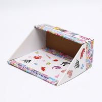 Boîte d'affichage personnalisée, impression couleur cartoon, boîte en carton ondulé pour jouets et artisanat, emballage cadeau d'usine, boîte pliable