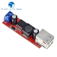 DC 6 v-40 V ke 5V 3A modul konverter Step-down DC-DC pengisian daya USB ganda untuk pengisi daya kendaraan LM2596 Dual USB
