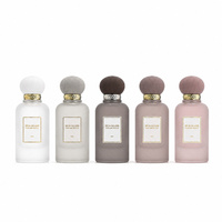 Flacon de parfum premium 100 ml, flacon de parfum rond vide, col à sertir, flacon pulvérisateur de parfum mat avec bouchon en plastique et boîte