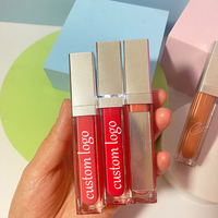 Vente en gros de gloss à lèvres LED mat argenté 7 ml, label privé, sans cruauté, vegan, rouge à lèvres liquide avec miroir