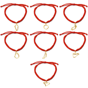 (1 Pieza) Pulseras de Cuerda Roja con Diseño de las Islas Canarias, España, La <span class=keywords><strong>Palma</strong></span>, Joyería Canaria # 602162B - Product Image 2