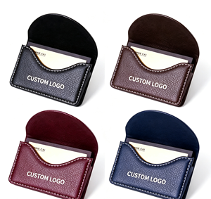 Custom Logo Printed PU Leather <b>Business</b> <b>Card</b> <b>Holder</b> Magnetic Shut Portable <b>Card</b> Case For Office Household <b>Business</b> Gifts - Product Image 1