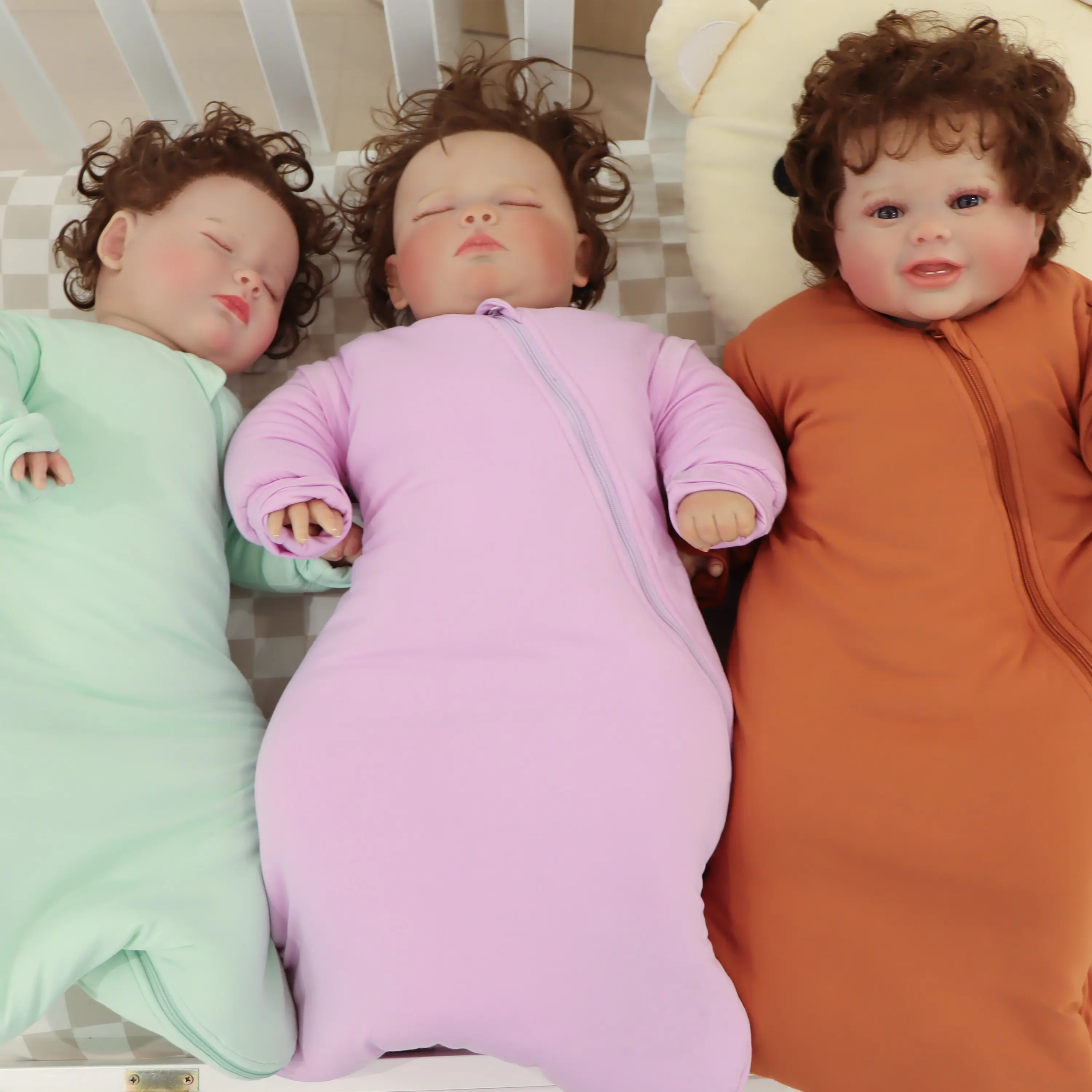 Petelulu CPC Certified Bamboo Cotton Warm Sleep Sack 0.5-1.5 Tog Colorful Newborn Casual Style Zipper Baby Clothes Sleeping Bag