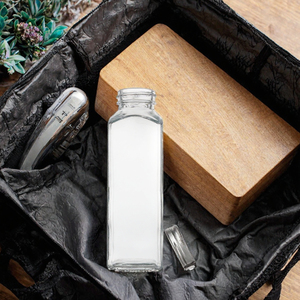 16 oz Clear Lead-free E-friendly French Square <b>Glass</b> <b>Bottle</b> Jar with Screw Cap Screen Printed for Home Travel <b>Juicing</b> Kombucha/ - Product Image 3