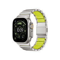 Tali Jam Tangan Magnetik dari Paduan Titanium untuk Iwatch, Tali Baja Tahan Karat yang Dapat Disesuaikan untuk Iwatch Series, Tali Paduan Titanium+karet
