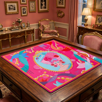 Tapis de table de mahjong pliable en fibre de polyester Yu Ba pour 4 joueurs, résistant à l'eau, durable, écologique, protège le bureau, réduit les traces