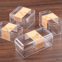 Boîtes en plastique jetables PS pour tiramisu, contenants transparents de 1 mm d'épaisseur pour desserts, capacité de 200 à 500 g pour mousse de lait au matcha