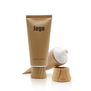 Embalagem de tubo de bambu ecológico, papel biodegradável para loção creme de apertar, creme dental, creme para os olhos, tubos de shampoo