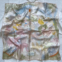 Direkter Fabrikpreis Maßgefertigter Satin Quadratischer Schal Glänzender Seidenähnlicher Bedruckter Bandana Großhandel für Einzelhandel Bekleidung Hari Schal