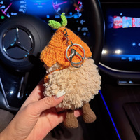 Porte-clés Pomme de Terre en Peluche au Crochet Mignon, Poupée Pomme de Terre Souriante Kawaii, Pendentif de Sac Doux et Moelleux, Cadeau Fait Main