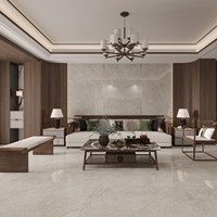 Carrelage en porcelaine grand format effet marbre blanc brillant 1200x1200, antidérapant, pleine masse, pour sol de salon, finition trois faces